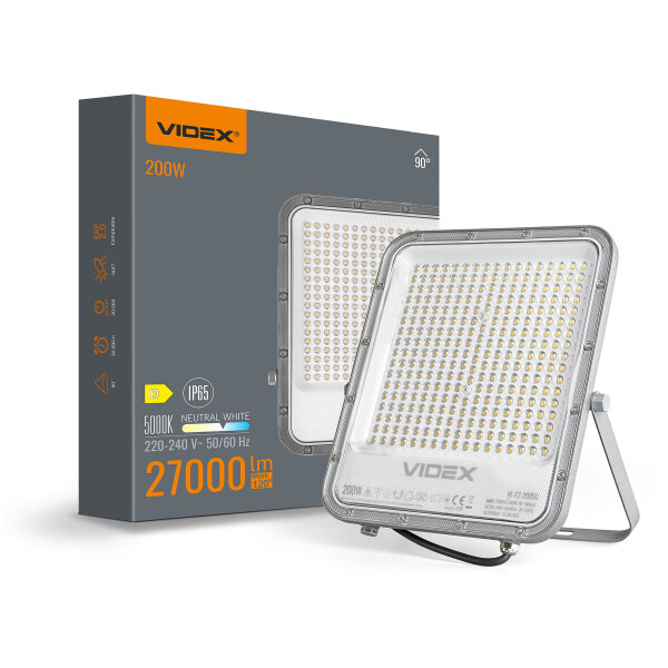 LED Flutlicht VIDEX 200W 27000Lm 5000K Fluter Außen Strahler IP65