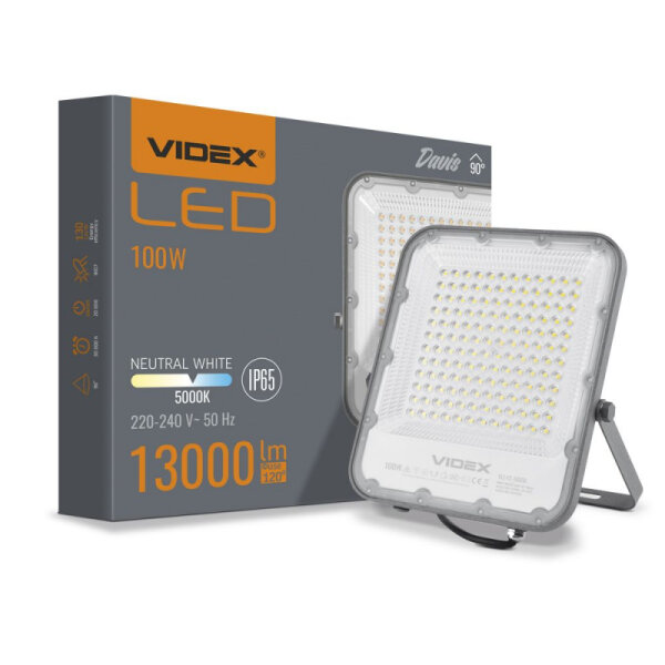 LED Flutlicht VIDEX 100W 13000Lm 5000K Fluter Außen Strahler IP65