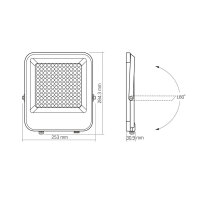 LED Flutlicht VIDEX 100W 13000Lm 5000K Fluter Außen Strahler IP65