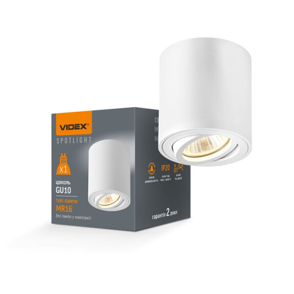 Deckenstrahler VIDEX GU10 Lampe VL-SPF12A-W Aufbauleuchte Spot Ceiling spotlight luminaire