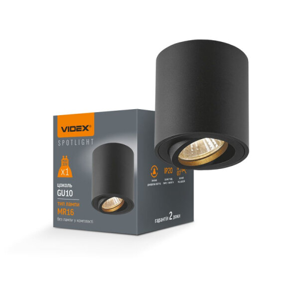 Deckenstrahler VIDEX GU10 Lampe VL-SPF12A-B Aufbauleuchte Spot Ceiling spotlight luminaire