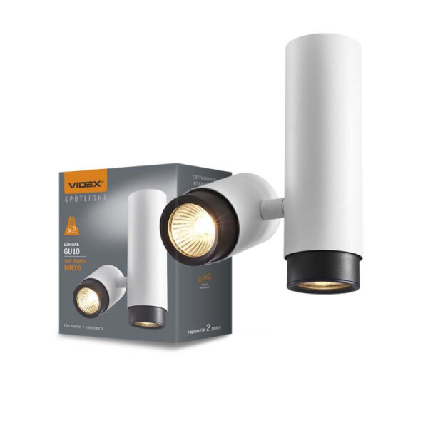 Deckenstrahler VIDEX für 2XGU10 ARIZA Weiß Aufbauleuchte Spot Ceiling spotlight luminaire
