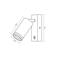 Wandstrahler mit Schalter VIDEX für GU10 Lampe Schwarz Wandspot Wandleuchte