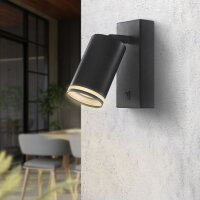 Wandstrahler mit Schalter VIDEX für GU10 Lampe Schwarz Wandspot Wandleuchte