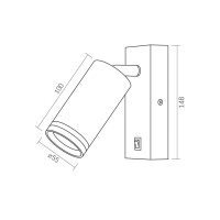 Wandstrahler mit Schalter VIDEX für GU10 Lampe Weiß Wandspot Wandleuchte