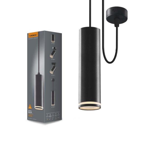 Pendelstrahler VIDEX für GU10 TATUM Schwarz Pendant spotlight luminaire