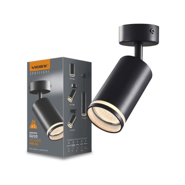 Wand- und Deckenstrahler VIDEX für GU10 MARTIN Schwarz Wall and ceiling spotlight luminaire