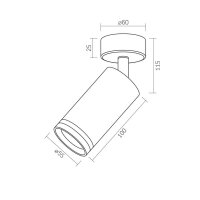 Wand- und Deckenstrahler VIDEX für GU10 MARTIN Schwarz Wall and ceiling spotlight luminaire