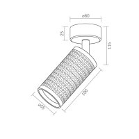 Wand- und Deckenstrahler VIDEX für GU10 Lampe GRANT Schwarz Wall and ceiling spotlight luminaire