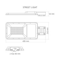 LED Solar Straßenleuchte VIDEX 100W 2500Lm-5000K Solar Street light