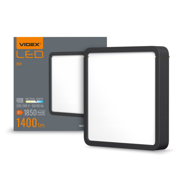 LED Aufputz Deckenleuchte VIDEX Downlight DLSS 18W 4000K Schwarz Surface Downlight Fixture