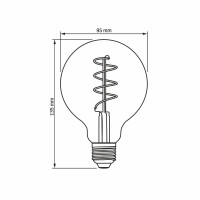 LED Glühlampe VIDEX E27 G95 4W 1800K FIL DIMMBAR SPIRAL GRAPHITE