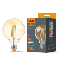 LED Glühlampe VIDEX E27 G95 7W 2200K FIL DIMMBAR AMBER