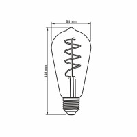 LED Glühlampe VIDEX E27 ST64 4W 2200K FIL DIMMBAR SPIRAL AMBER
