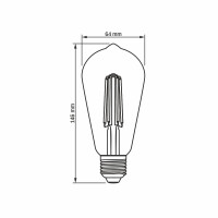 LED Glühlampe VIDEX E27 ST64 6W 2200K FIL DIMMBAR AMBER