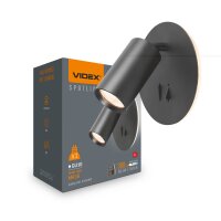 Wandstrahler VIDEX-GU10-VL-SPF24E-B BLACK mit...