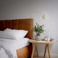 Wandstrahler Wandleuchte mit Schalter VIDEX GU10 VL-SPF24E-W Weiß mit Hintergrundbeleuchtung Wall-mounted lamp with backlight