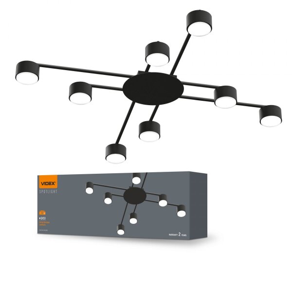 Deckenstrahler VIDEX für 8xGX53 Lampe VL-SPF22B-B Kronleuchter