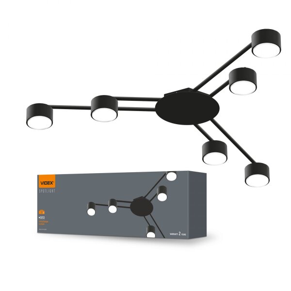 Deckenstrahler VIDEX für 6xGX53 Lampe VL-SPF21B-B Kronleuchter