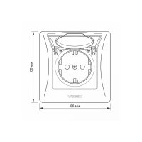 Schuko Steckdose 16A mit Klappdeckel Graphitschwarz VIDEX BINERA