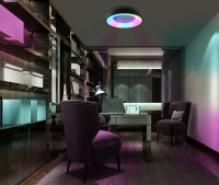 LED dimmbare Deckenleuchte mit Fernbedienung VIDEX EDGE RC-RGB 72W Schwarz Kronleuchter