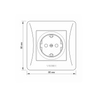 Schuko Steckdose 16A Graphitschwarz VIDEX BINERA (Set 1x Steckdose + 1x Rahmen 1fach)