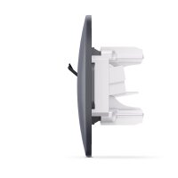 Netzwerk-Anschlussdose Datendose 1-fach RJ45 8/8 KAT.6A Graphitschwarz VIDEX BINERA (Set 1x Datendose + 1x Rahmen 1fach)
