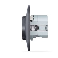 Schuko Steckdose 16A mit USB-Ladegerät Typ A und Typ C Graphitschwarz VIDEX BINERA (Set 1x Steckdose + 1x Rahmen 1fach)
