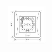 Schuko Steckdose 16A mit USB-Ladegerät Typ A und Typ C Graphitschwarz VIDEX BINERA (Set 1x Steckdose + 1x Rahmen 1fach)
