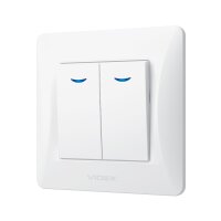 Serienschalter Doppel Lichtschalter mit LED Beleuchtung weiß VIDEX BINERA