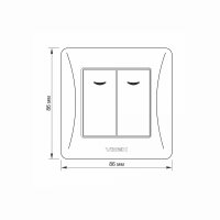 Serienschalter Doppel Lichtschalter mit LED Beleuchtung weiß VIDEX BINERA