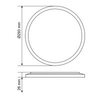 LED-Deckenleuchte mit Hintergrundbeleuchtung VIDEX DL5R 22W 3000K-4000K-5000K 220V Schwarz