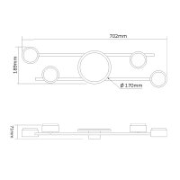 Deckenstrahler VIDEX für 4xGX53 Lampe VL-SPF21B-BB Schwarz mit dekorativer Beleuchtung