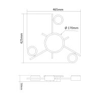 Deckenstrahler VIDEX für 3xGX53 Lampe VL-SPF20B-BB Schwarz mit dekorativer Beleuchtung Kronleuchter
