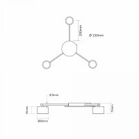 Deckenstrahler VIDEX für 3xGX53 Lampe VL-SPF20B-B Schwarz Kronleuchter