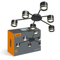 Deckenstrahler VIDEX für 6xGX53 Lampe VL-SPF21B-BP...