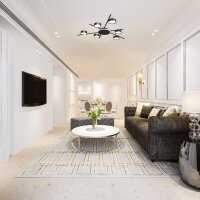 Deckenstrahler VIDEX für 6xGX53 Lampe VL-SPF22B-BB Schwarz mit dekorativer Beleuchtung Kronleuchter