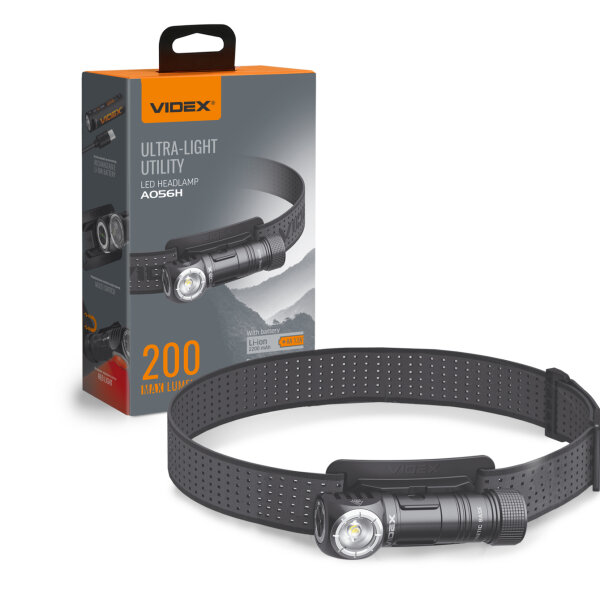 Wiederaufladbare LED-Taschenlampe VIDEX VLF-A056H 200Lm 5000K Stirnlampe Rotlicht Magnet