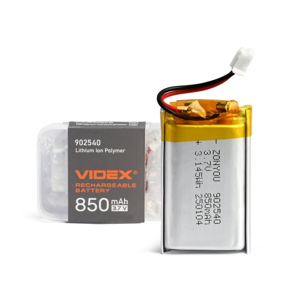 Wiederaufladbarer Akku Videx Li-poly VLF-B902540-85 850mAh