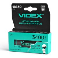Wiederaufladbarer Akku Videx Li-Ion 18650-P mit...