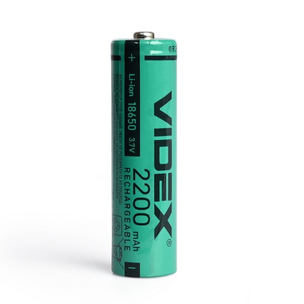 Wiederaufladbarer Akku Videx Li-Ion 18650 ohne Schutzschaltung 2200mAh 3,7V