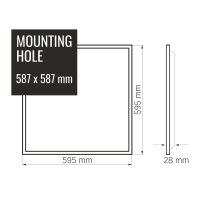 LED-Einbaupanel VIDEX PANEL 36W PB364W 4000K