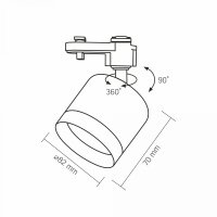 Spot-Schienenleuchte VIDEX für GX53 Lampe VL-SPF17C-BP
