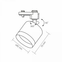 Spot-Schienenleuchte VIDEX für GX53 Lampe VL-SPF17C-B