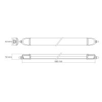 LED Linearlampe IP65 VIDEX 20W 0.6М 5000K 3200Lm Weiß Batten Light