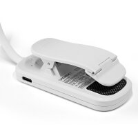 LED Akku dimmbare Buchlampe Klemmleuchte Leselampe VIDEX 60Lm 6500/4000/3000K Weiß