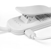LED Akku dimmbare Buchlampe Klemmleuchte Leselampe VIDEX 60Lm 6500/4000/3000K Weiß