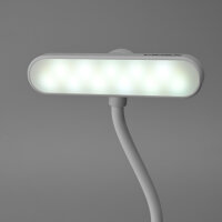 LED Akku dimmbare Buchlampe Klemmleuchte Leselampe VIDEX 60Lm 6500/4000/3000K Weiß