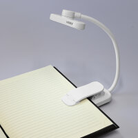 LED Akku dimmbare Buchlampe Klemmleuchte Leselampe VIDEX 60Lm 6500/4000/3000K Weiß