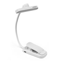 LED Akku dimmbare Buchlampe Klemmleuchte Leselampe VIDEX 60Lm 6500/4000/3000K Weiß
